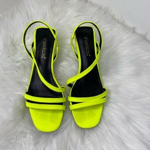 SHOEDAZZLE | Neon Low Heeled Sandals - Size 7 - Perfect Condition - Worn Once